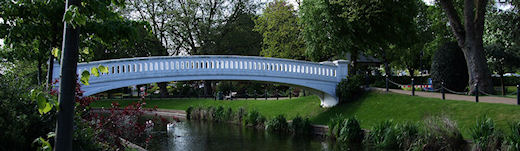 Bridge crossing the river Sow in Victoria Park, Stafford